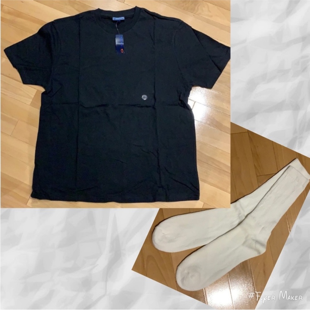 NWT Bluenotes Black Shirt and White Socks Set - size L